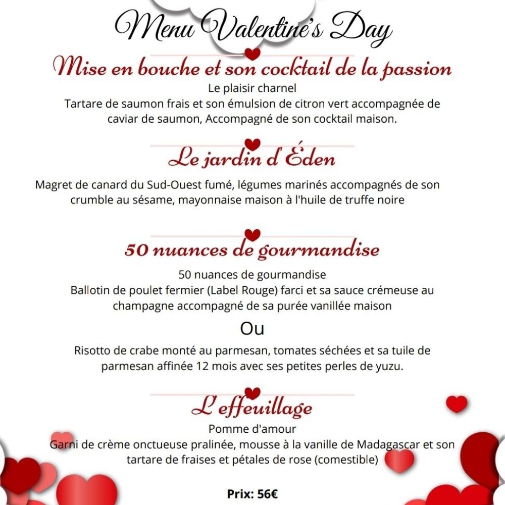Le Menu Pour La Saint-Valentin