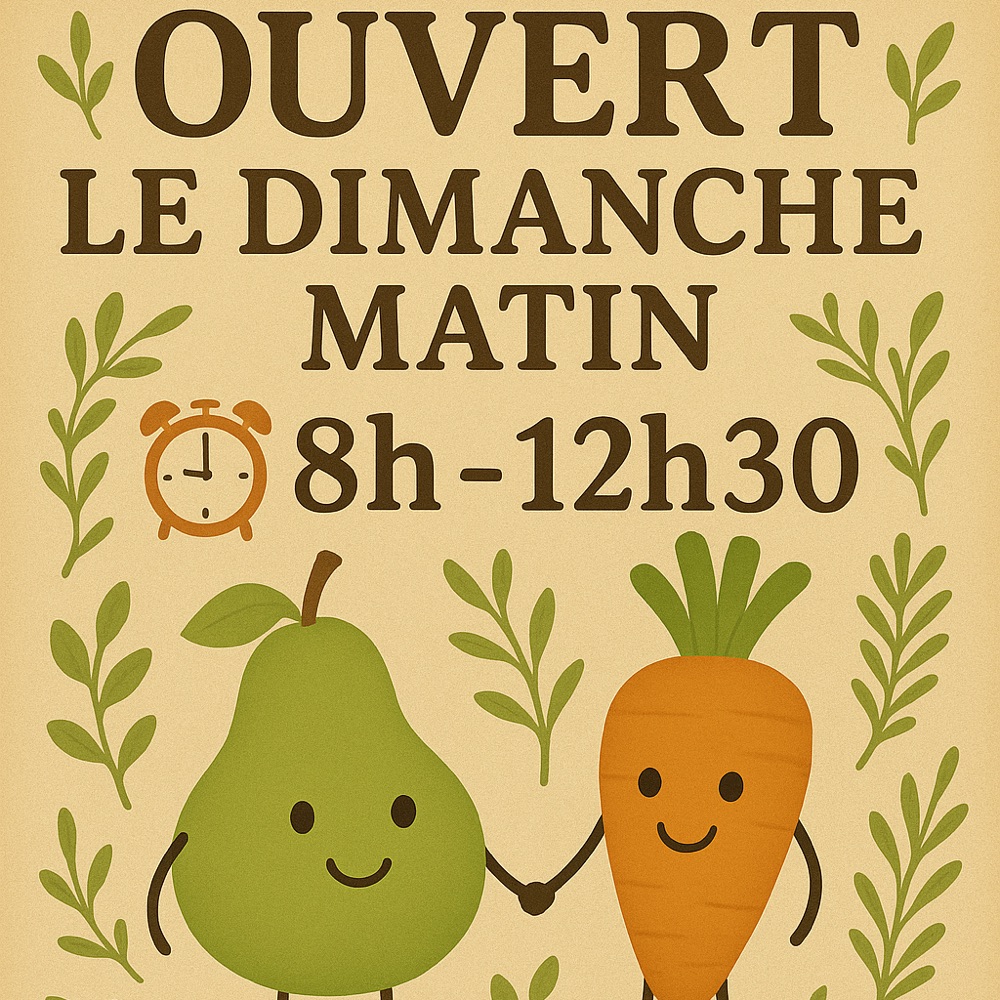 Ouverture Les Dimanches ☀️