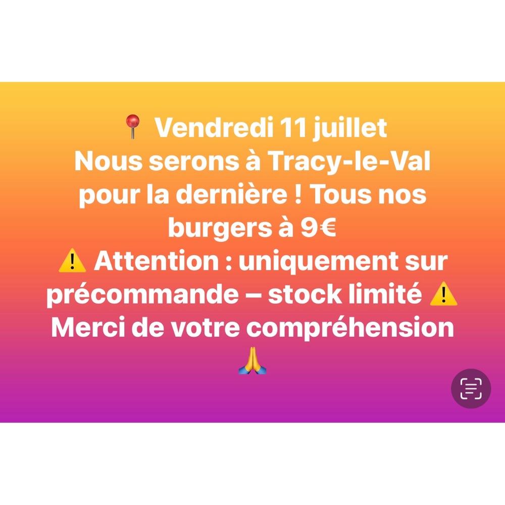 Vendredi 11 Juillet Nous Serons À Tracy Le Val⚠️Attention Uniquement Sur Précommande ⚠️
