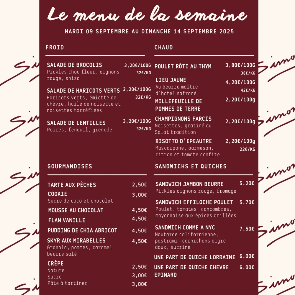 Menu De La Semaine 