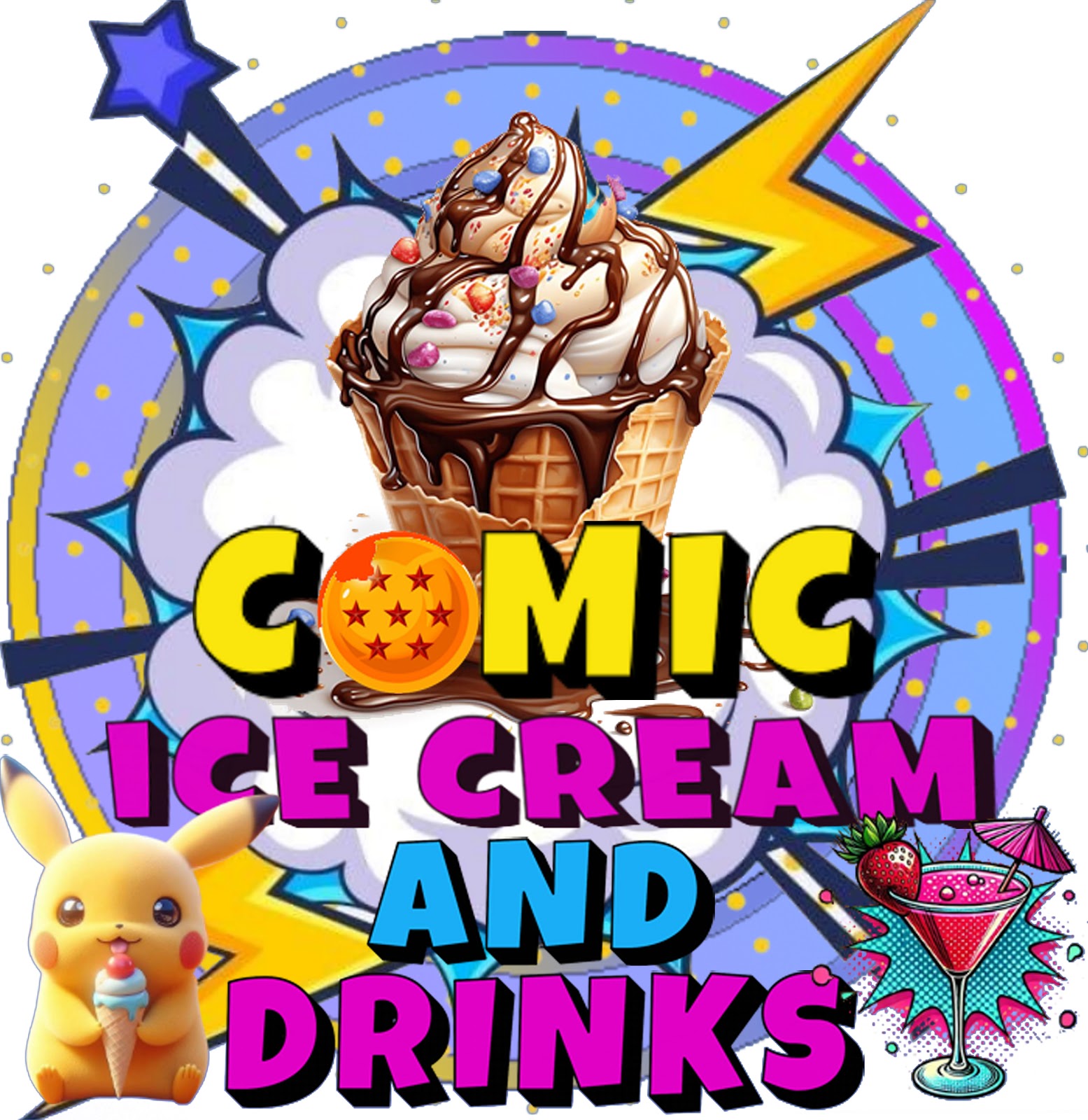 Comic Ice Cream And Drinks