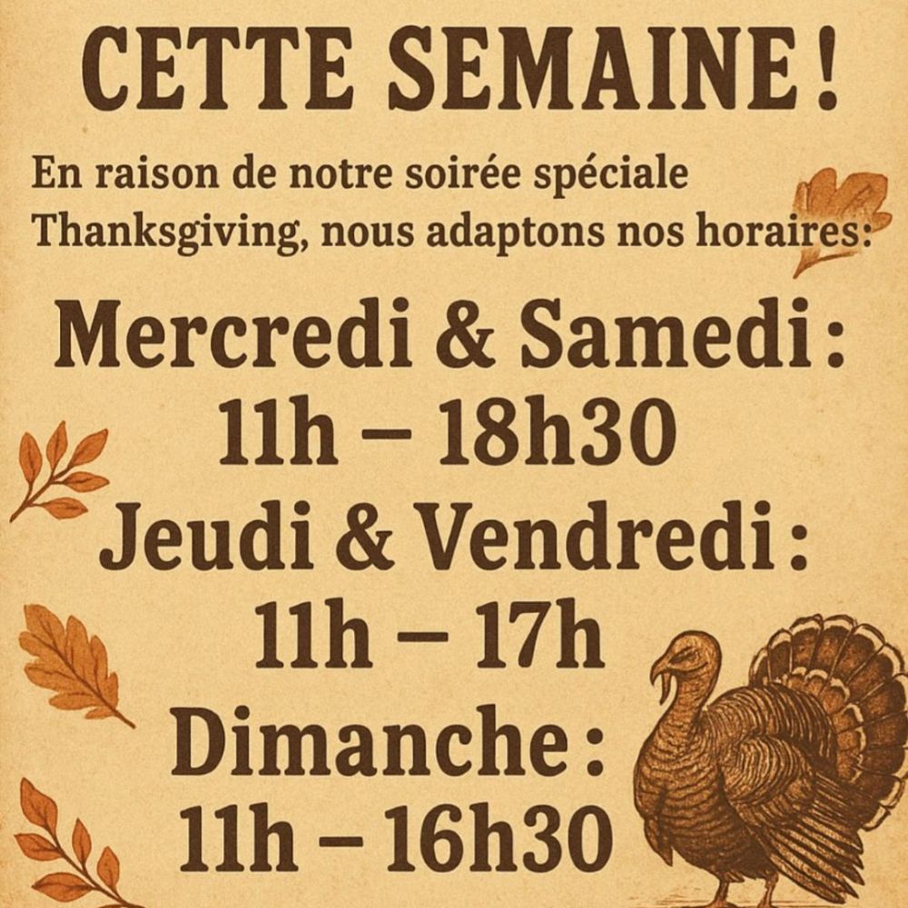 Horaires Semaine 24/11 - 30/11