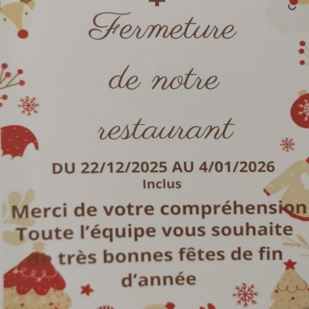 Fermeture Du 22/12/2025 Au 5/01/2025
