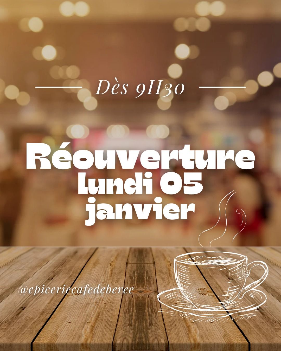 Réouverture Lundi 05 Janvier