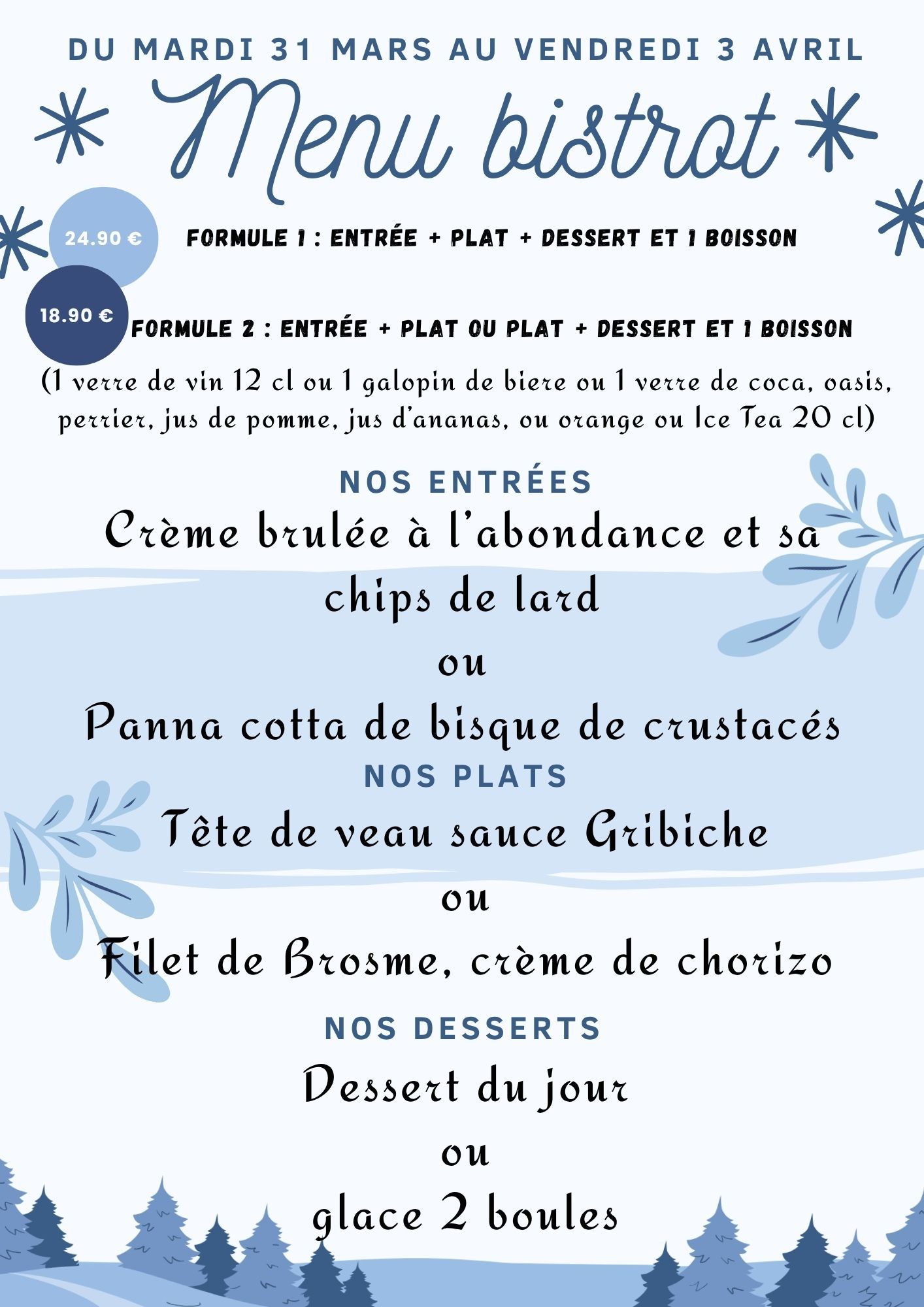 Menu Bistrot 